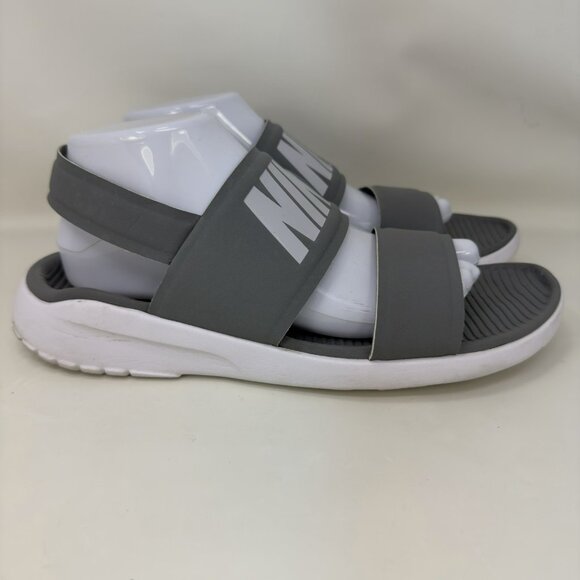 Nike Tanjun Sandals Gray White Women's Size 10 - Picture 1 of 7